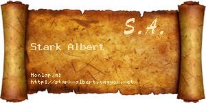 Stark Albert névjegykártya